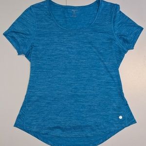 LAYER8 | Medium Light Blue Polyester Fitted T-shirt